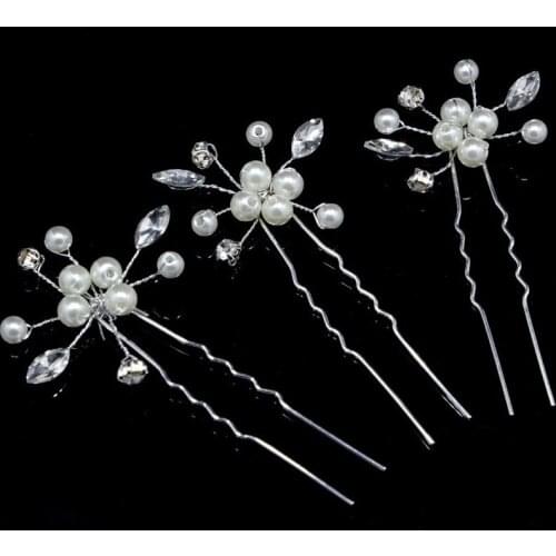 Bridal Jewelry Headdress Handmade Pearl Hair Bracelet Rhinestone Mizhu Hair Accessories Wedding Dress Accessories Wedding