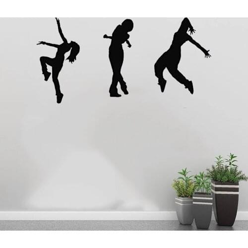 Dance Silhouette Wall Stickers Dance Sports Wall Decal Home Decoration For Living Room Bedroom Vinyl Art Mural dw4791