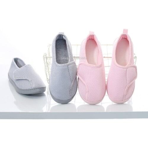 Women Shoes Home Soft Mesh Breathable Pregnant Slippers anti-slip Diabetic Arthritis Edema Slippers for Expectant Mom Extra Wide