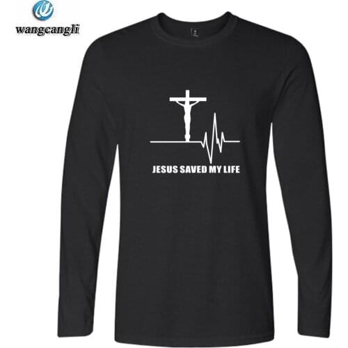 Jesus Christians spring tshirt t shirt men/women long sleeve Jesus Saved My Life t-shirt Jesus Cross t shirts tops plus size