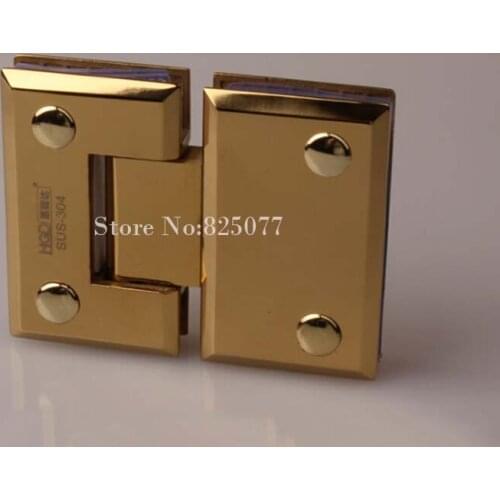 High Quality 304 Stainless Steel Bathroom Shower Glass Door Hinges 180 Degree Glass-to-Glass Glass Clamps Fixed Holder Brackets