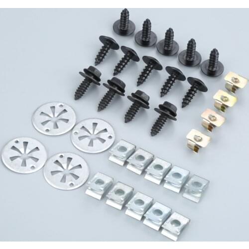 32Pcs Engine Undertray Cover Clips Retainers Bottom Splashguard Shield Screws Auto Fastener Clip Rivets For V W GOLF MK4 BORA