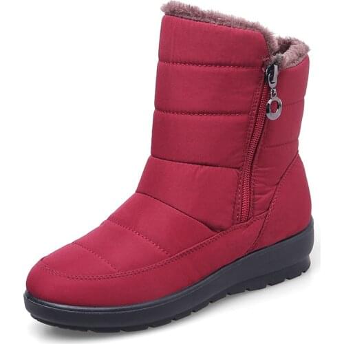 TIMETANG Women snow boots new arrivals thick plush winter shoes high quality waterproof mid-calf boots fashion zipper women E236