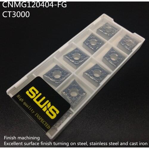 10PCS CNMG120404 FG CT3000 CNMG431 Cermet Grade carbide inserts turning tools Blades Tips boring CNC tools lathe cutter tools
