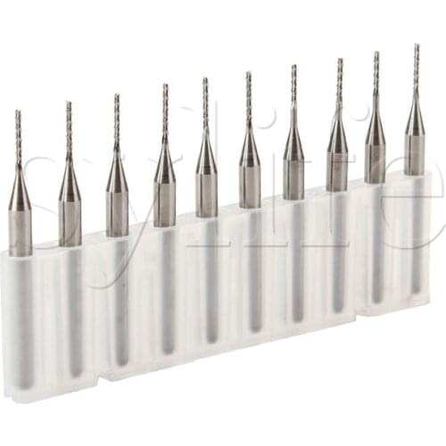 10 x CNC Carbide End Mill Engraving Bits Cutting Edge 0.9mm