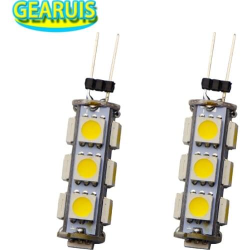 100X G4 13 SMD LED 5050 13SMD 110MA DC 12V RV Marine Boat Camper Light Bulb Lamps Warm White Cool White Car Home