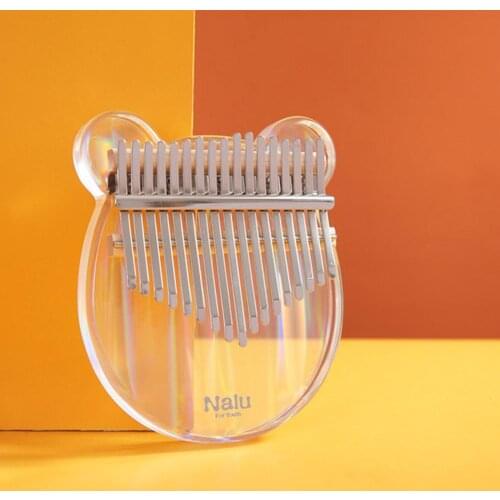 17-key Acrylic Kalimba Light Transparent Acrylic Thumb Piano with Tuning Hammer and Sound Name Sticker