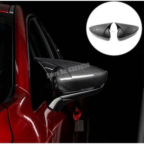 For Mazda 3 2019 2020 Accessories ABS Carbon fibre Car rearview mirror cover frame Cover Trim Car Styling 2PCS