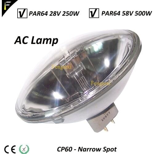 3200k Theater Studio AC Lamp Par64 500w CP60 CP61 CP62 Light Bulb Par 64 500W GX16D Parabolic Reflector Lamp Sealed Bubble