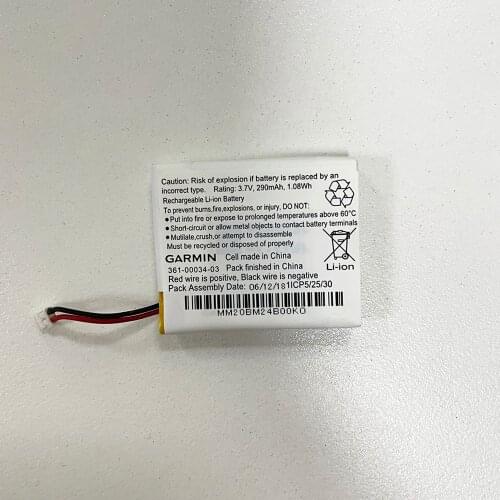 361-00034-03 Li-ion Battery For GARMIN GPS Smartwatch Part Replacement Repair 290mAh 3.7V