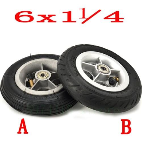 6X1 1 / 4 Wheel 6-Inch Pneumatic Tire Inner Tube With Aluminum Rim For gas Electric Scooter Electric Bicycle Type a Folding Bicy