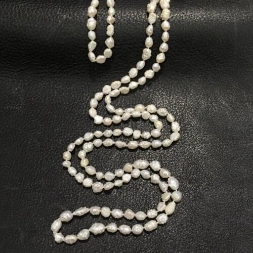7-8MM Natural fresh water pearl necklace Long 120CM 160CM accept order any lenth classic fashion women jewelry unique pearl