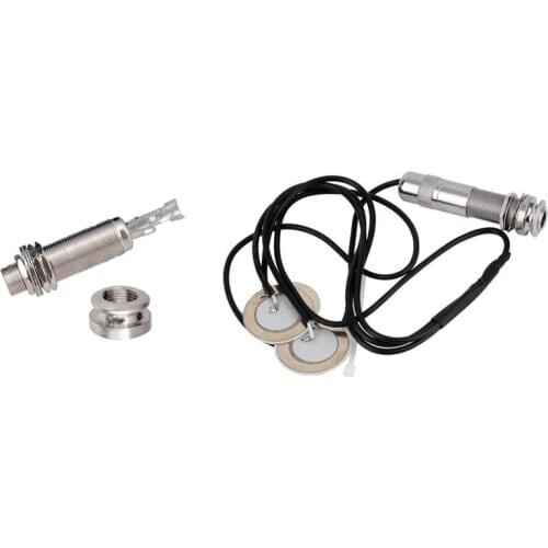 A1347 1 Piece Guitar Bass End Pin Output Jack 1/4 Inch Mono or Stereo Applications Silver with New Pure Mini Acoustic Guitar Pic