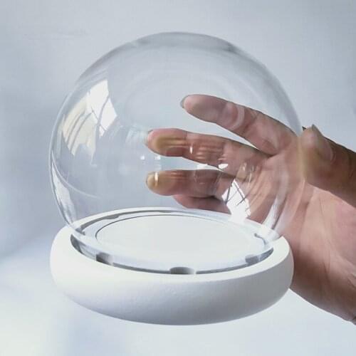 Free Shipping 2sets/pack Diameter=13cm Anti-shedding Glass Dome Home Decoration Wood Base Glass Cover Wedding Gift Decoration