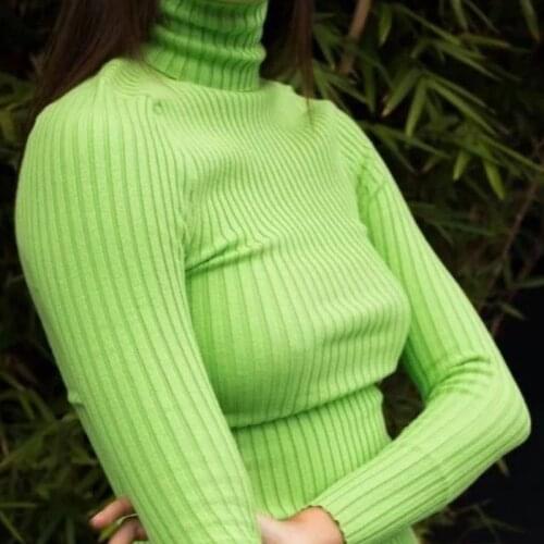 BKLD 2021 Autumn Winter New Fashion Basic Turtleneck Women Sexy Crop Top Casual Slim Long Sleeve Knitted Bottoming Warm Sweaters