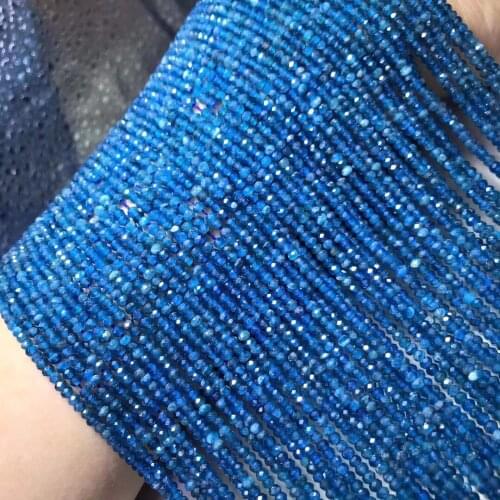 Loose beads blue Apatite roundelle Faceted 3*2mm for DIY jewelry making loose beads FPPJ