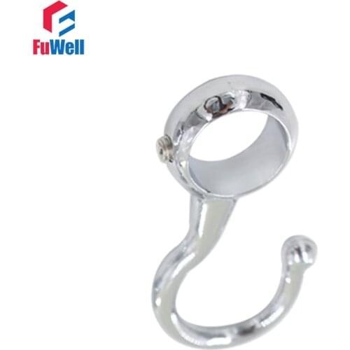 6pcs Zinc Alloy for 25mm Dia. Tube Pipe Hooks Hanger Kitchen Cabinet Clothes Household Organizer Hanger Coat Waterproof Hook