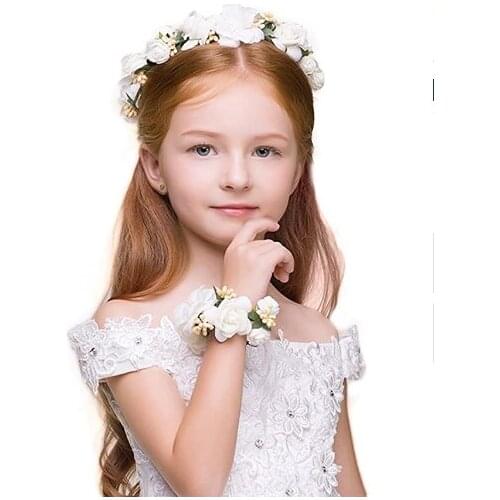 DDazzling Nature Berries Flower Crown with Floral Wrist Band for Wedding Festivals