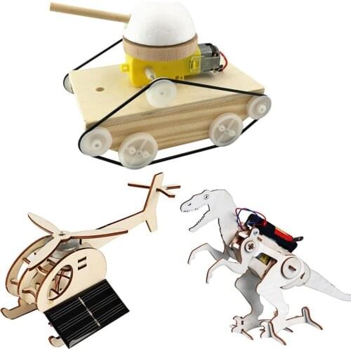 DIY Assemly Wooden Plane Dinosaur Model Kit Physical Experiments Education Toy