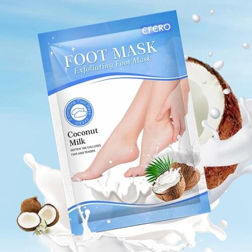 EFERO 30Pair Coconut Exfoliating Foot Mask Socks for Pedicure Peeling Feet Mask Dead Skin Remover Feet Mask Foot Peeling Mask