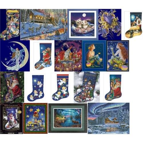 Diamond blue fabric 5 Counted Cross Stitch 11CT 14CT 18CT 25CT 28CT Cross Stitch Kits Embroidery Needlework Sets