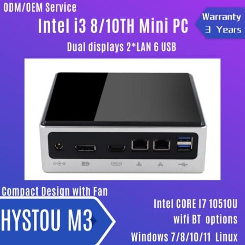 HYSTOU Cheap price gaming mini PC i7 i5 i3 windows 10 desktop computer dual LAN with WIFI office using