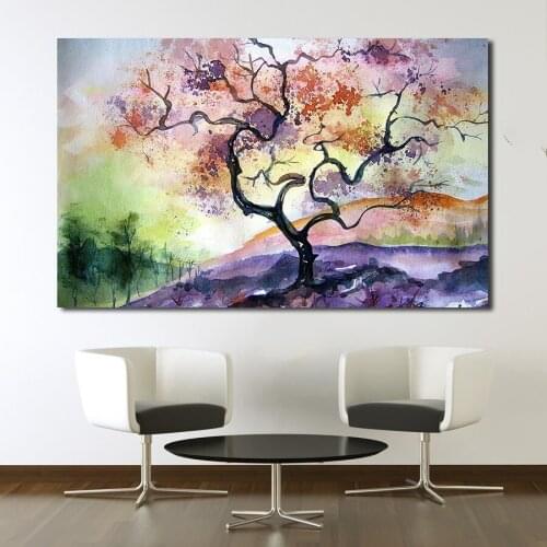 JQHYART Canvas Art Painting Abstract Tree Modern Wall Pictures For Living Room Home Decor No Frame Printed Oil Painting