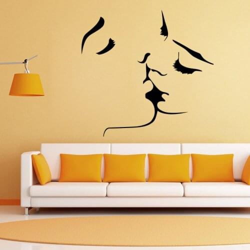 Creative kissing vinyl wall decal home decor living room bedroom diy art wallpaper removable wall stickers