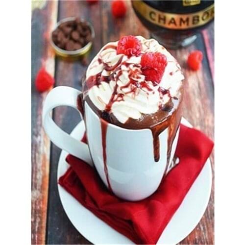 Coffee Cup Flowers Kitchen DIY Embroidery Cross Stitch 11CT Kits Needlework Craft Set Printed Canvas Cotton Thread Home Sell