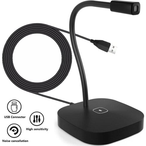 Desktop Condenser Microphone USB Wired Microphone 360 Condenser Mic Mute Touch-Button for Computer PC Laptop Office Meeting