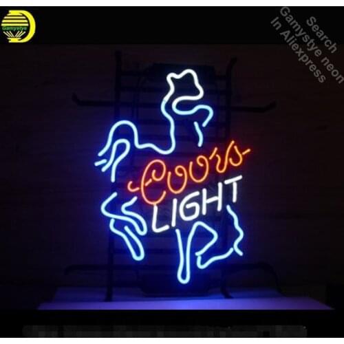 Neon Sign for Coors Light Cowboy neon bulb Sign Beer Pub Decorative Neon Advertisement Sign Lighting for Store Lighted Signs