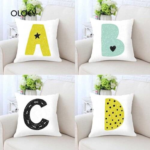 New Simple Letter Cushion Cover 26 Letter English Cushion Cover Child Name Combination Letter Home Bedroom Hotel Cushion Cover