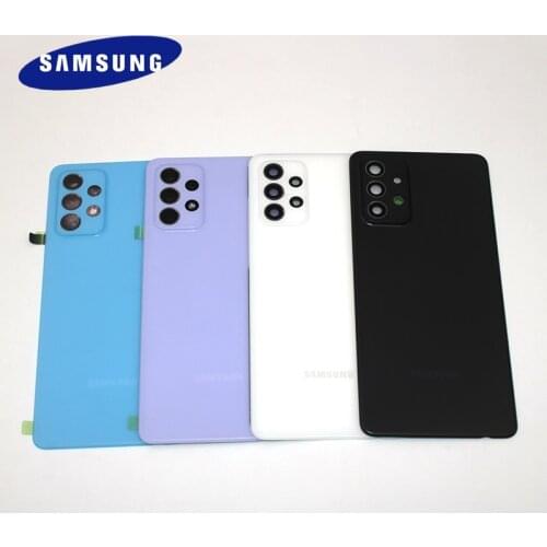 Original SAMSUNG Galaxy A72 Back Battery Cover Rear Door Housing Case With Camera Lens + Logo For A725 Replacement Part
