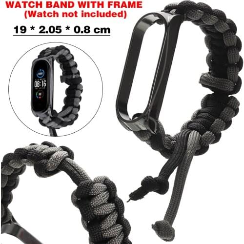 Parachute Cord Adjustable Watch Strap For Xiaomi Mi Band 5 / 5 NFC Replacement Wrist Bands Sports Camping Activity Watch Strap