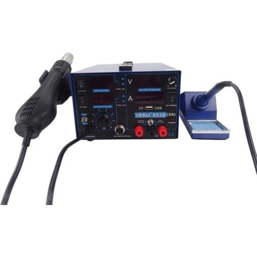 Soldering station hot air gun Welding Machine + soldering iron + power YIHUA 853D 2A