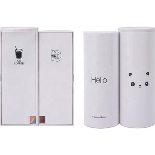 Kawaii Pencil Box Panda Large Capacity Pencil Case with Pen Mirror Calculator for Boys Girls School Japanese Stationery Portable