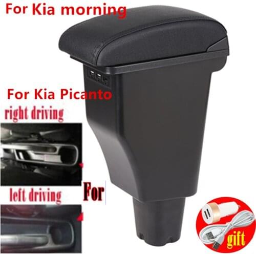 For Kia Morning Armrest box Car For Kia Picanto Armrest Interior Parts special Retrofit parts Center Storage box USB