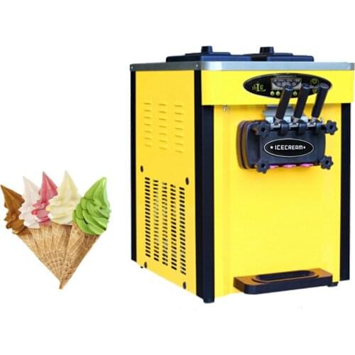 Popular rainbow system portable table top soft serve ice cream machine three flavors automatic soft ice cream vending machine