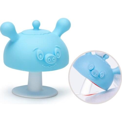 Baby Silicone Teethers Newborn Cartoon Small Mushroom Teething Toy Multifunction Chewable Teethers Infant Nursing Appease Nipple