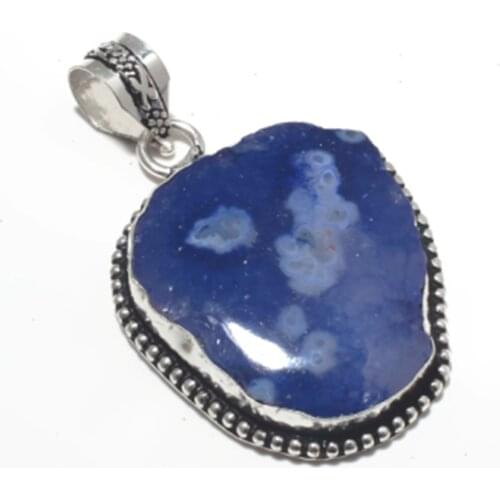 Solar Quarts Pendant Silver Overlay over Copper , 55 mm, P7037