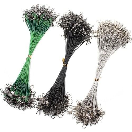 Anti Bite Steel Fishing Line 15cm-30cm Steel With Swivel Fishing Accessory Lead Core Leash Fishing Wire Leadcore Leash