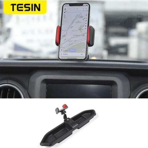TESIN Car Interior GPS Bracket Storage Box Mobile Phone Holder for Jeep Wrangler JL 2018+ For Jeep Wrangler JT 2018+ Accessories