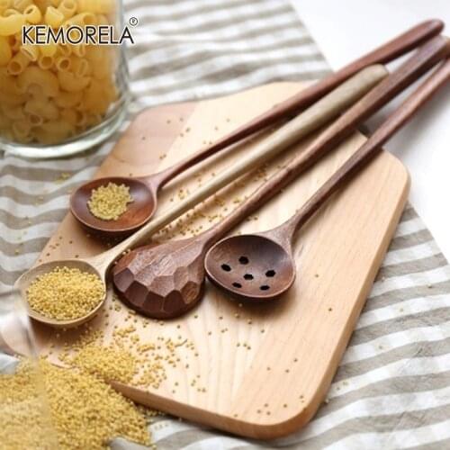 Japanese Solid Wood Series Nanmu Spoon Wood Hot Pot Long Handle Spoon Stir Spoon Sauce