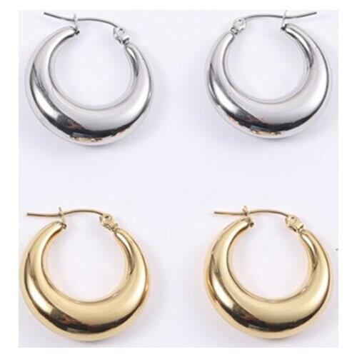 Small Hoop Earrings High Polished Titanium Steel Womens Eearrings Geometric Round Piercing Fashion Jewelry Gift