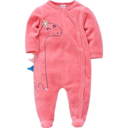 KAVKAS Winter Baby Boy Rompers Velvet 0-24 months Clothes Long Sleeve Cartoon bebe Jumpsuit Infant Toddler Pajamas