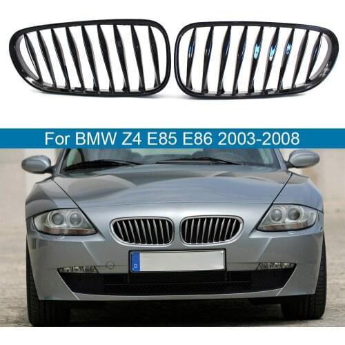 1 Pair Glossy Black Car Front Bumper Kidney Grilles Grill Sporty Style Replacement For BMW E85 E86 Z4 2003-2008 Car Accesorios