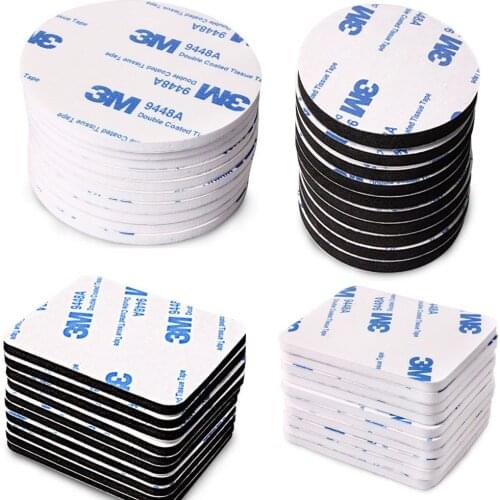 10-100pcs Strong Pad Mounting Tape Double Sided Adhesive Acrylic Foam Tape Two Sides Mounting Sticky Tape Black Multiple size