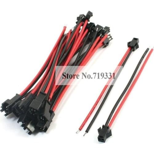 10 Sets JST 2.54 SM 2-Pin Connector plug Female & Male with Wires Cables