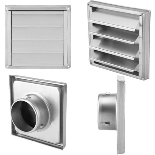 100mm Stainless Steel Wall Air Vent Square Tumble Dryer Extractor Fan Outlet