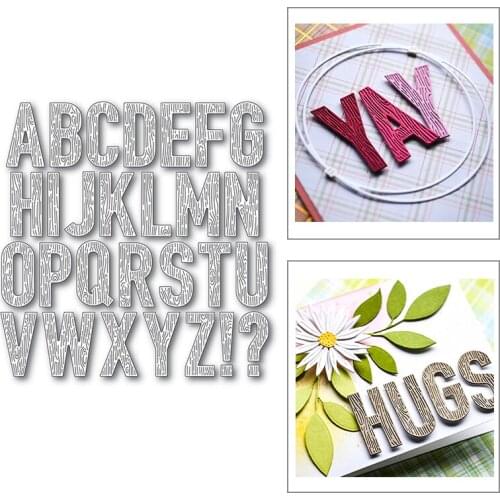 26 English Alphabet Words with Stripe Pattern 2021 New Metal Dies for Christmas Cards Decoration Crafts Stamps Scrapbooking